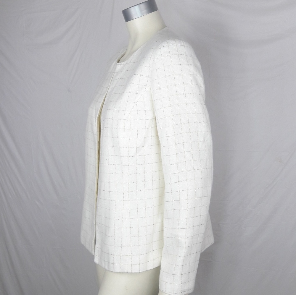 Bob Mackie Window Pane Open Front Blazer Jacket - image 2